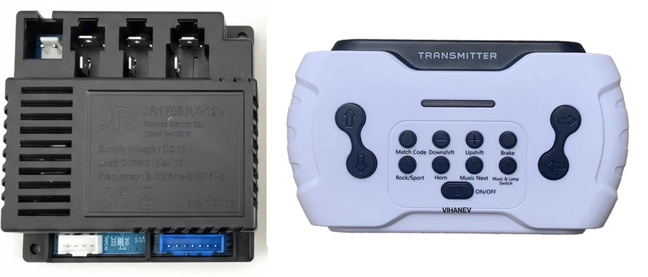 JR1705RX-12V Kids car controller WITH remote - 7+4 Pin